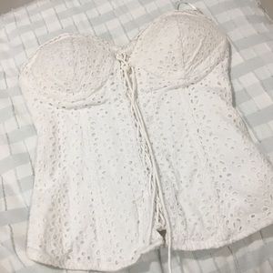 Guess White strapless top. XS.